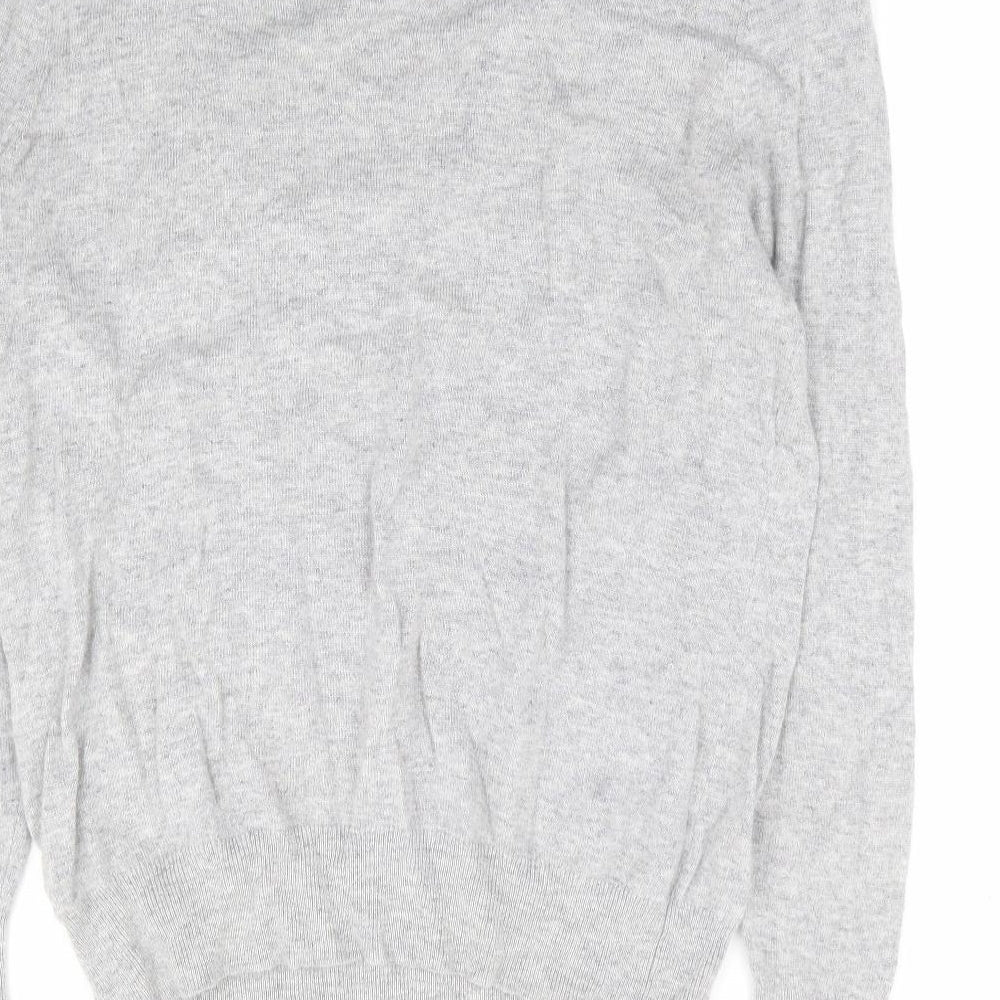 Jacques Vert Womens Grey Round Neck Viscose Pullover Jumper Size L