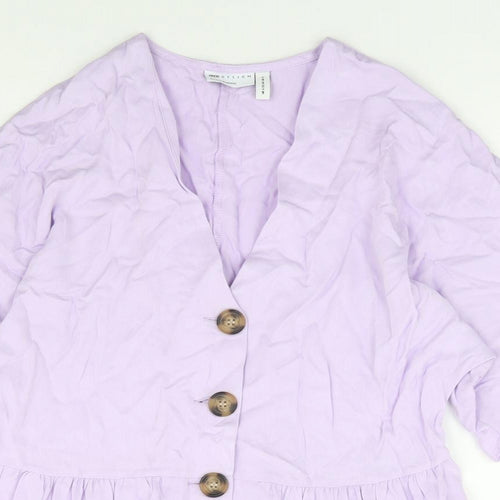 ASOS Womens Purple Viscose Jersey Blouse Size 6 V-Neck - Smock