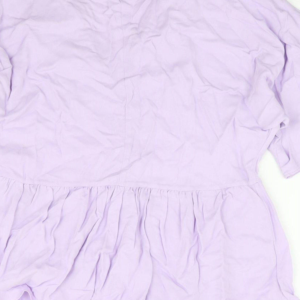 ASOS Womens Purple Viscose Jersey Blouse Size 6 V-Neck - Smock