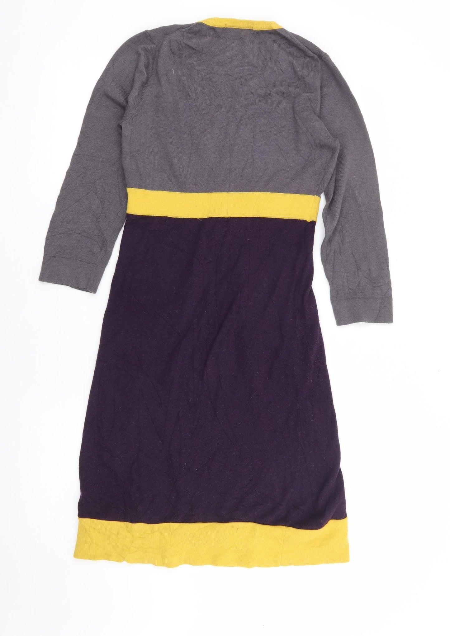 Boden Womens Multicoloured Acrylic Jumper Dress Size 10 V-Neck Pullover