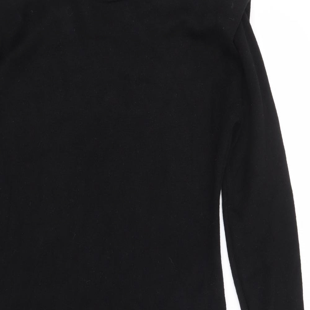Cocomore Womens Black Cotton Jumper Dress Size 8 Round Neck Pullover