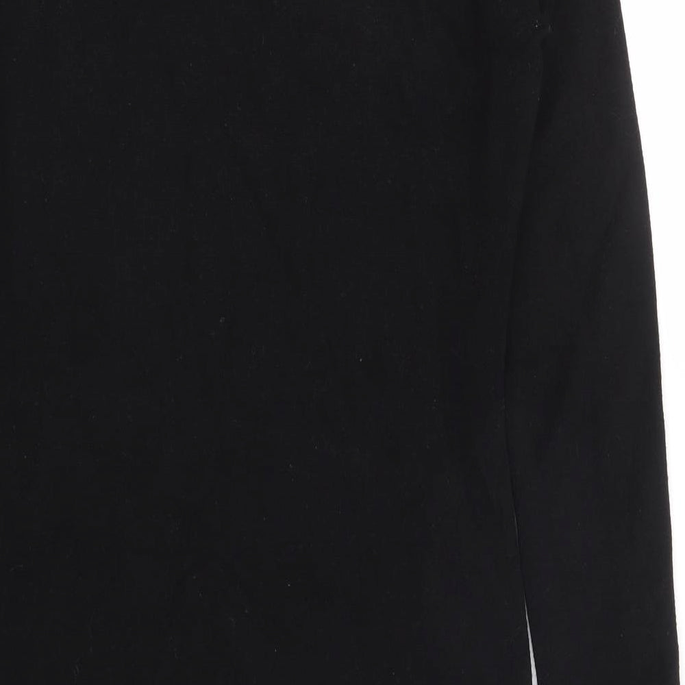 Cocomore Womens Black Cotton Jumper Dress Size 8 Round Neck Pullover