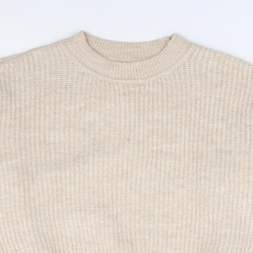 ASOS Womens Beige Round Neck Polyester Pullover Jumper Size 8