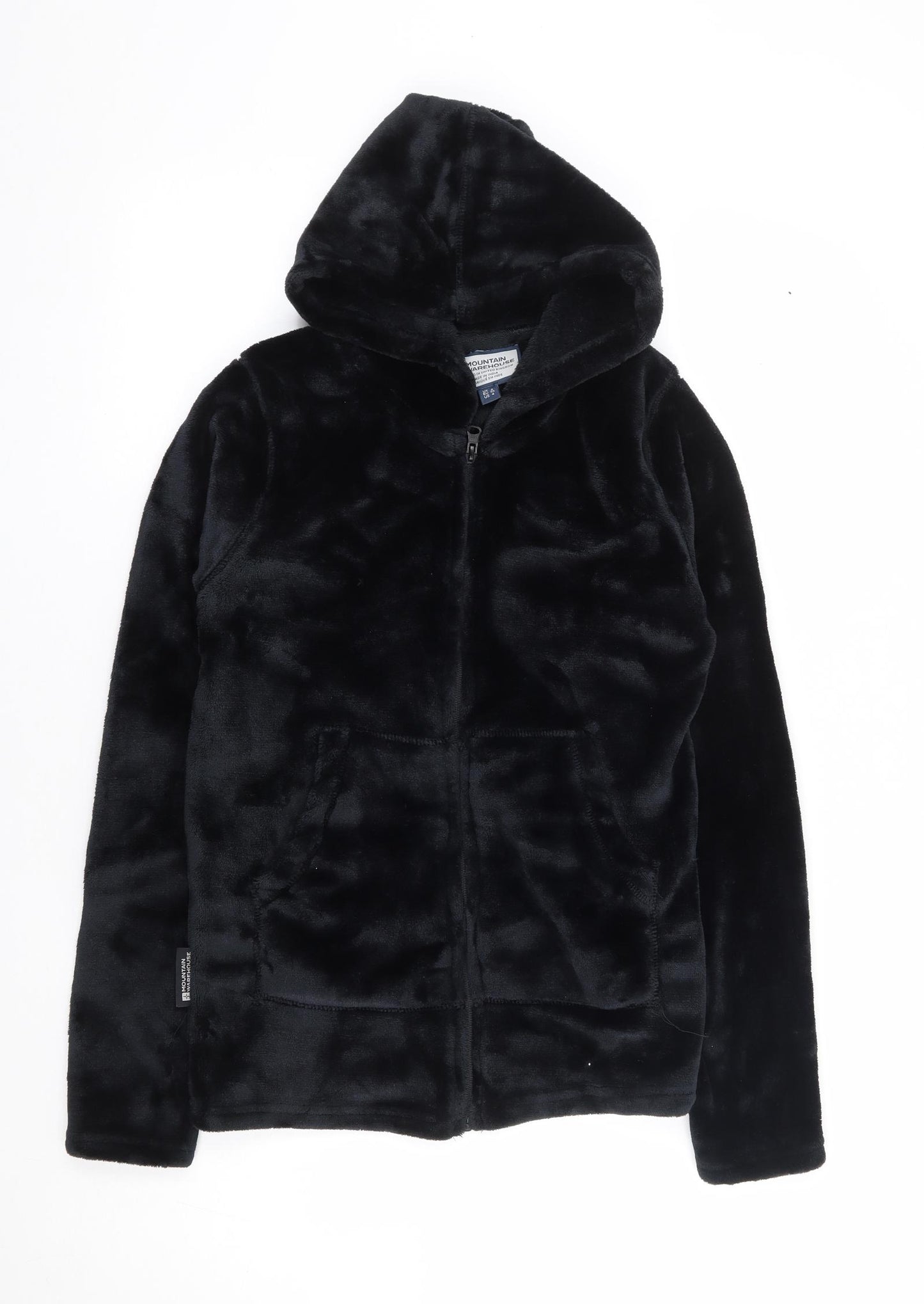 Mountain Warehouse Womens Black Polyester Full Zip Hoodie Size 8 Zip