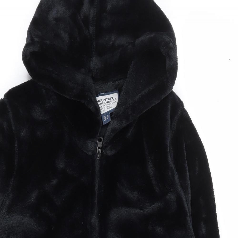 Mountain Warehouse Womens Black Polyester Full Zip Hoodie Size 8 Zip