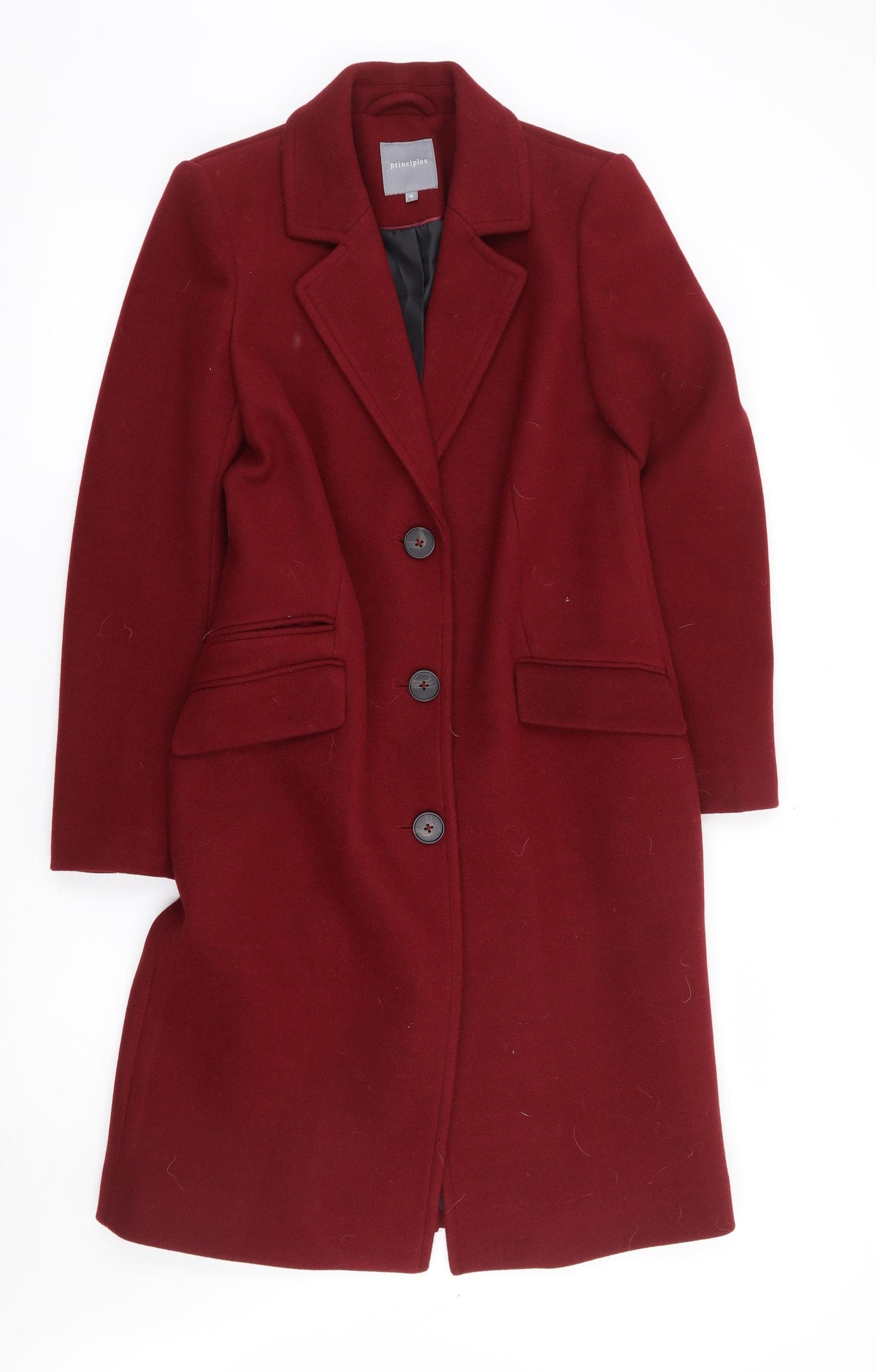 Principles Womens Red Overcoat Coat Size 10 Button