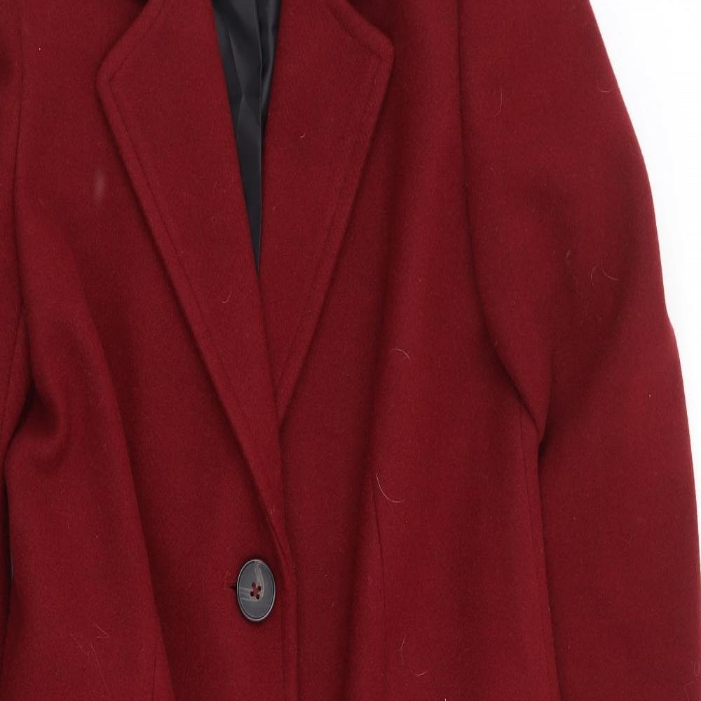 Principles Womens Red Overcoat Coat Size 10 Button