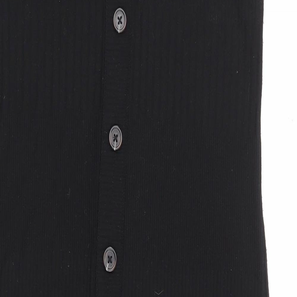 F&F Womens Black Polyester Tank Dress Size 8 Square Neck Pullover