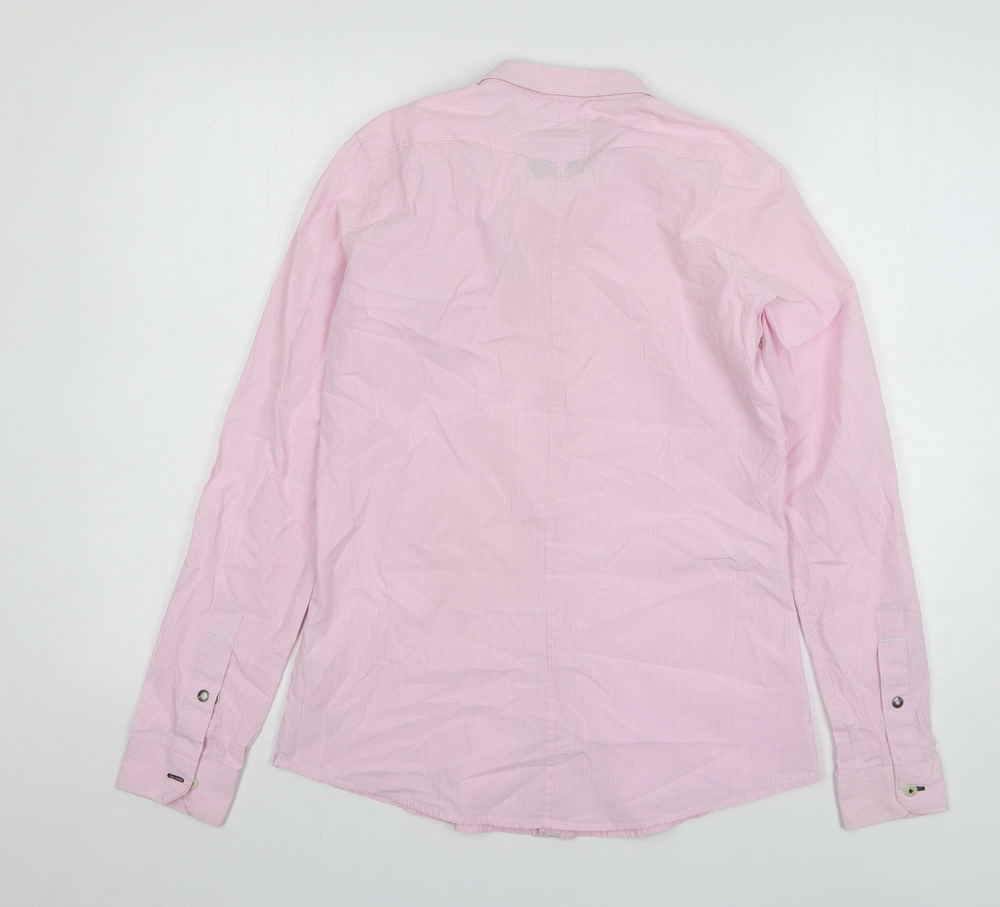 G Star Raw Womens Pink Striped Cotton Basic Button-Up Size M Collared