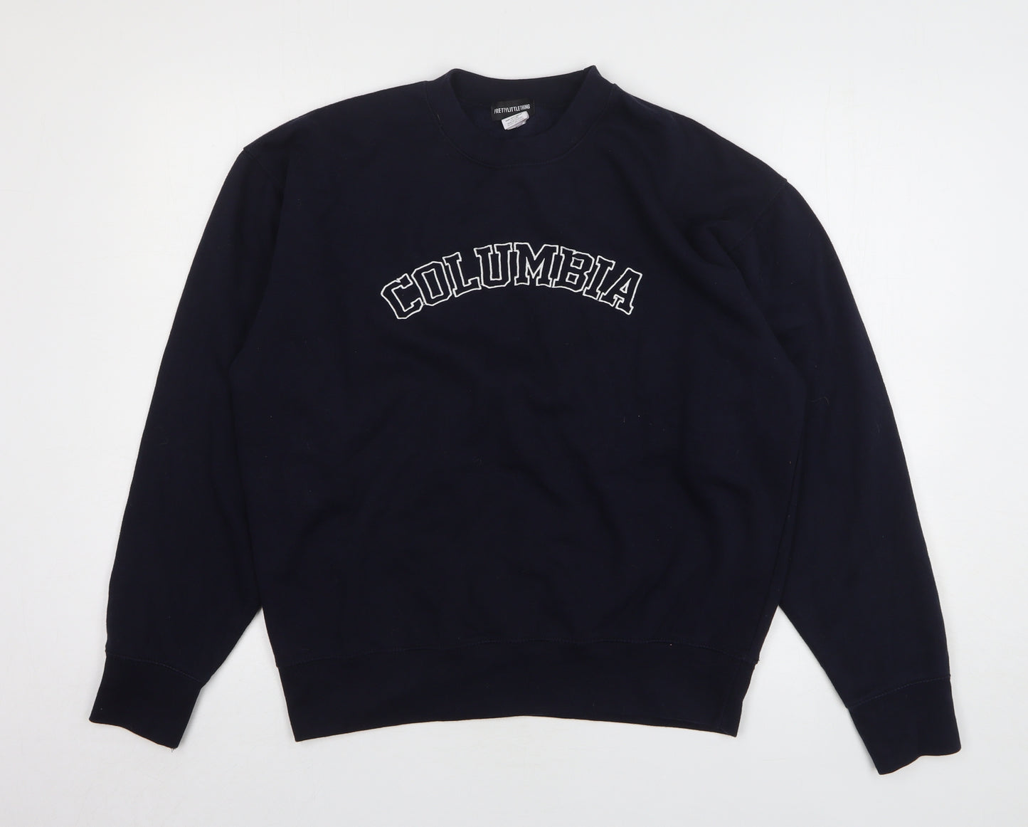 PRETTYLITTLETHING Womens Blue Cotton Pullover Sweatshirt Size M Pullover - Columbia
