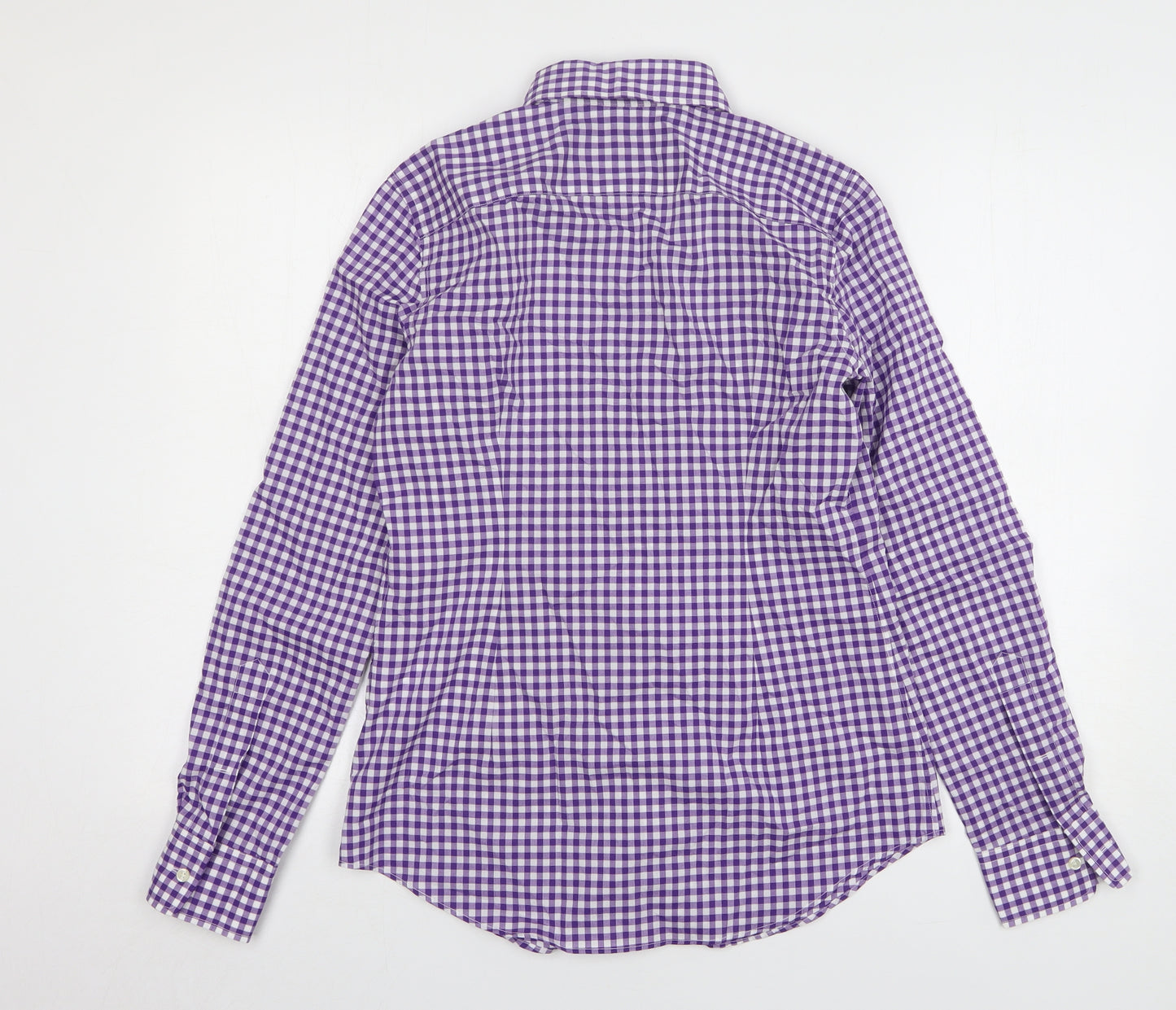 Ralph Lauren Womens Purple Check Cotton Basic Button-Up Size 6 Collared