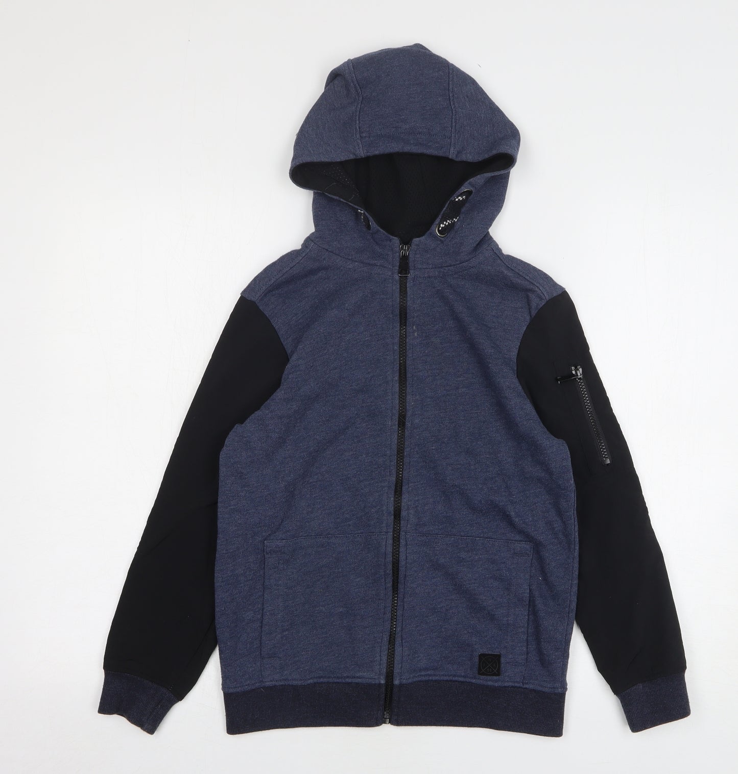 Primark Boys Blue Cotton Full Zip Hoodie Size 9-10 Years Zip