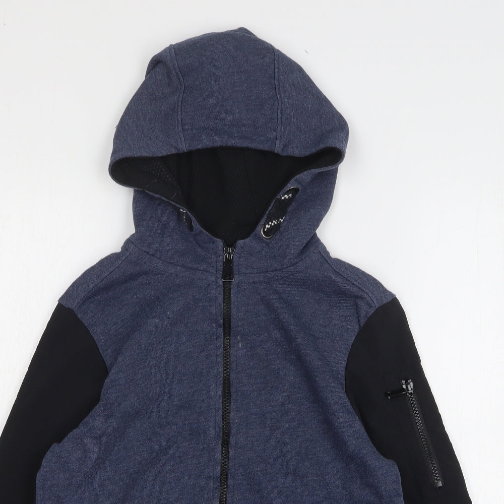 Primark Boys Blue Cotton Full Zip Hoodie Size 9-10 Years Zip
