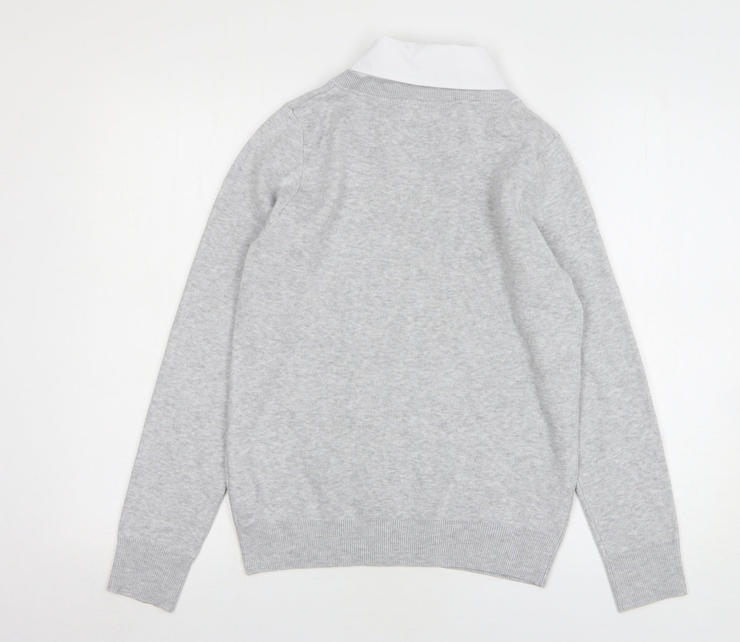 Primark Womens Grey Collared Polyester Pullover Jumper Size 10
