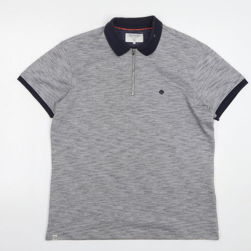 MishMash Womens Grey Cotton Basic Polo Size L Collared