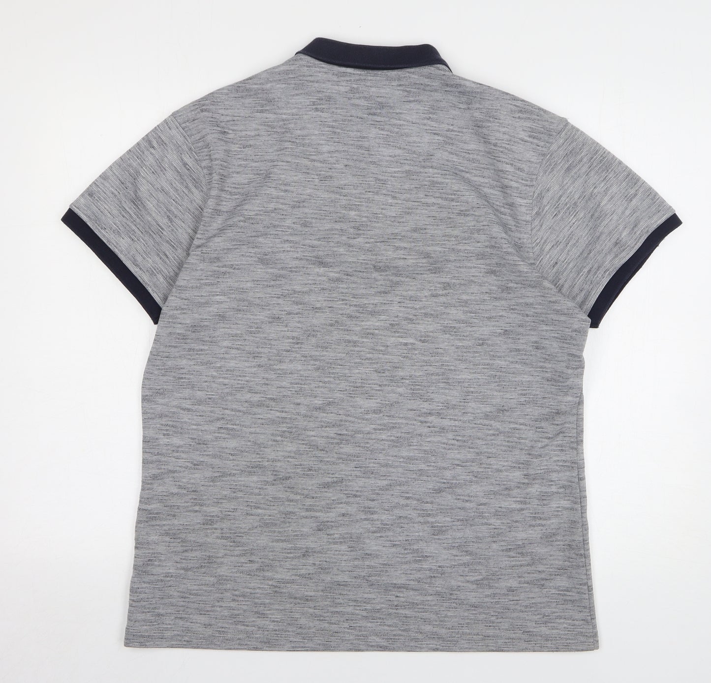 MishMash Womens Grey Cotton Basic Polo Size L Collared