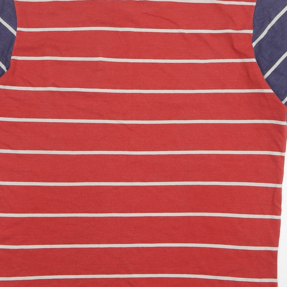 Soviet Mens Multicoloured Striped Cotton T-Shirt Size L Round Neck