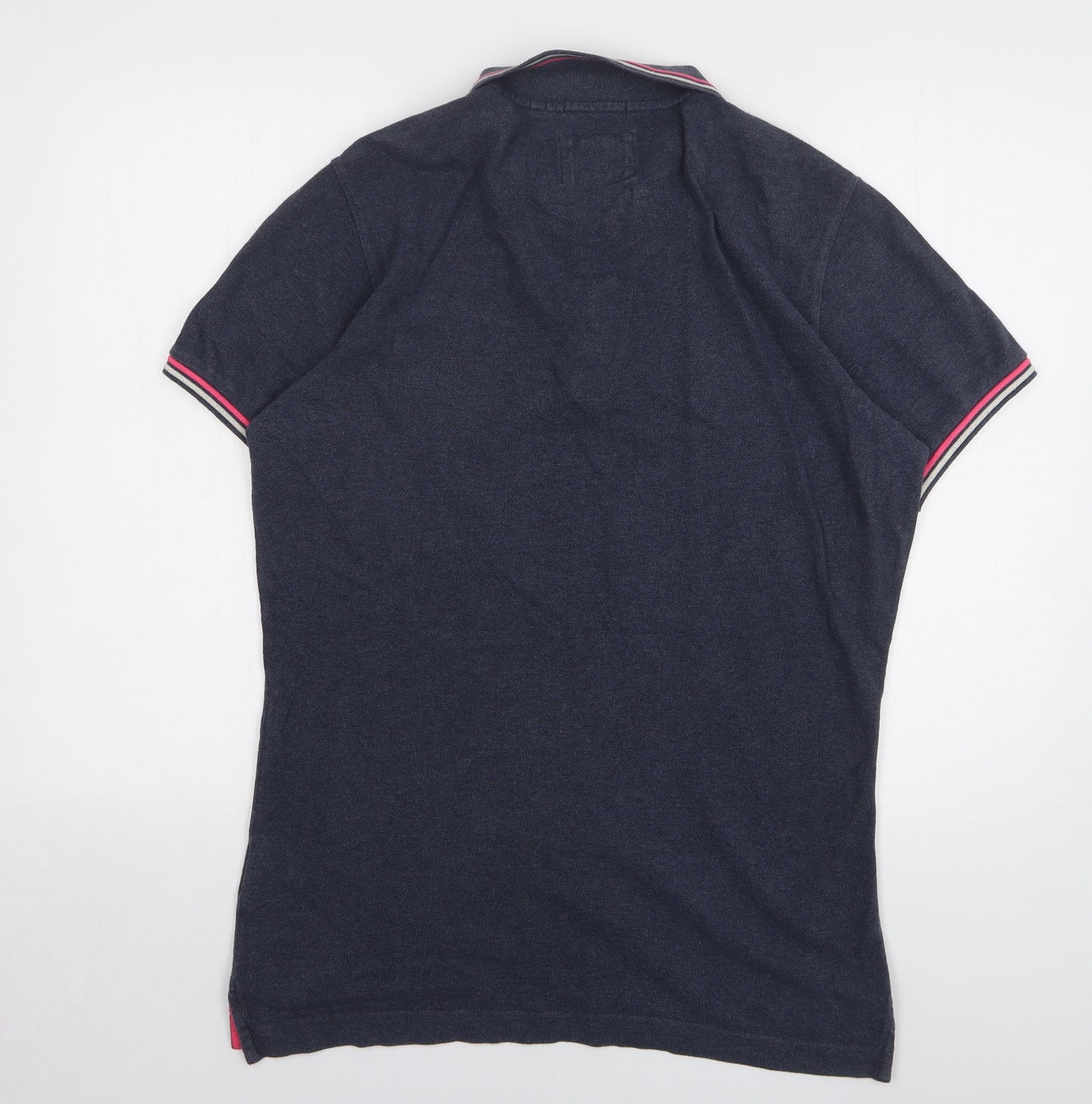 Superdry Womens Grey Cotton Basic Polo Size L Collared