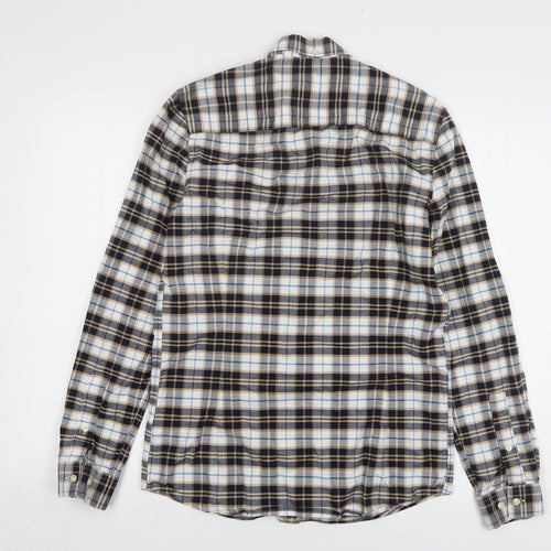 NEXT Mens Multicoloured Plaid Cotton Button-Up Size S Collared Button