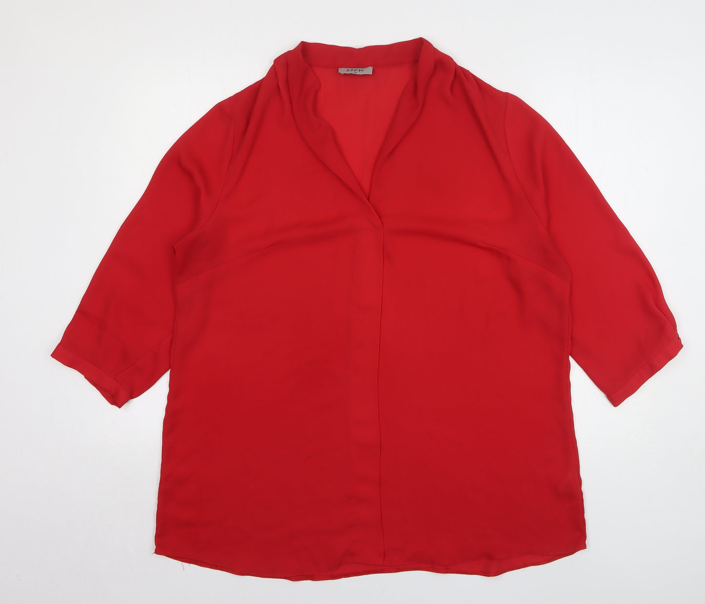 Soon Womens Red Polyester Basic Blouse Size 18 V-Neck