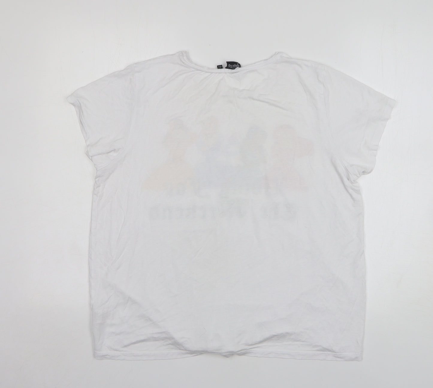 Pep&Co Womens White Viscose Basic T-Shirt Size 18 Round Neck - Disney Princesses