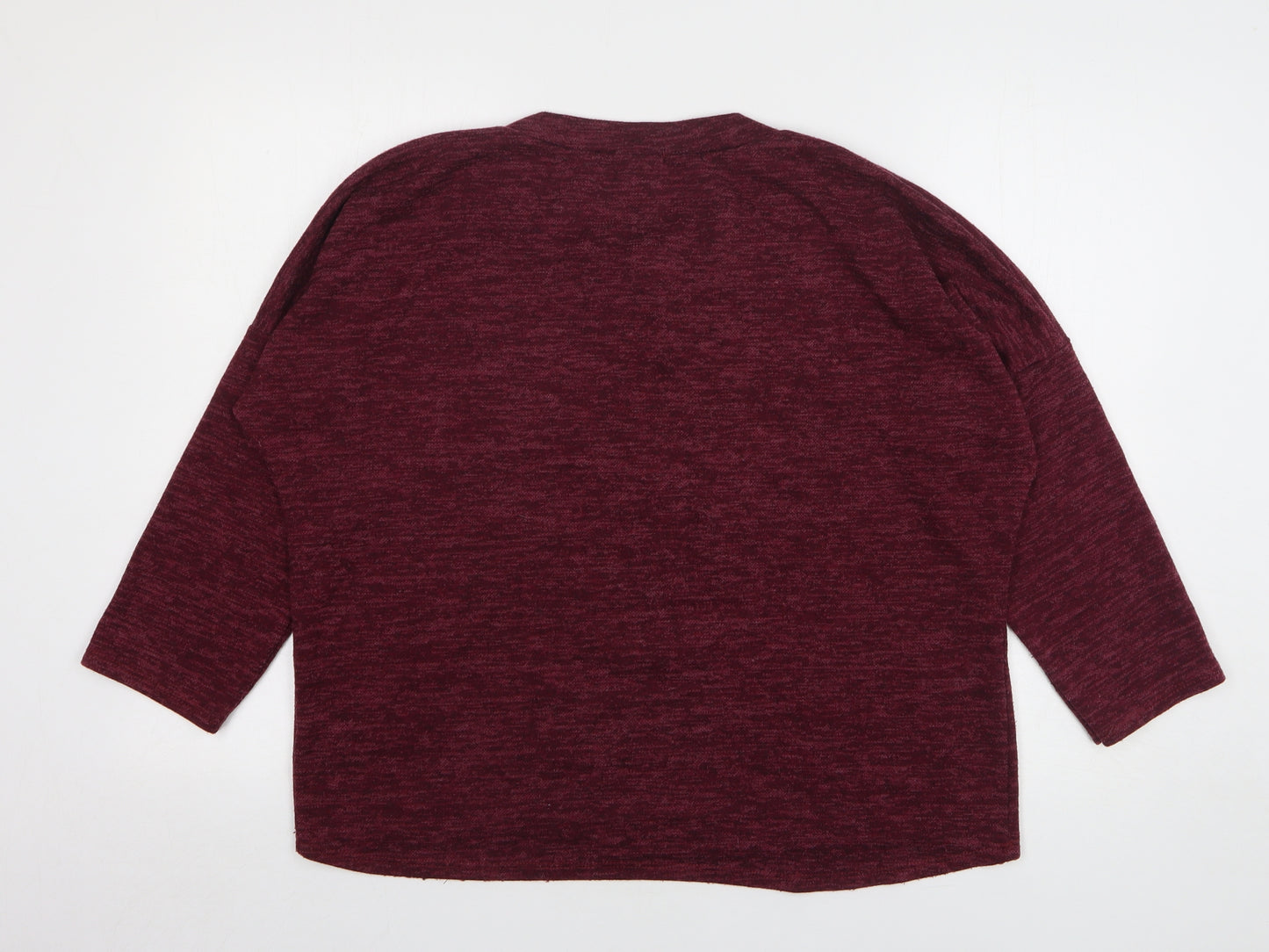 First Avenue Womens Purple Round Neck Acrylic Pullover Jumper Size M - Love Heart