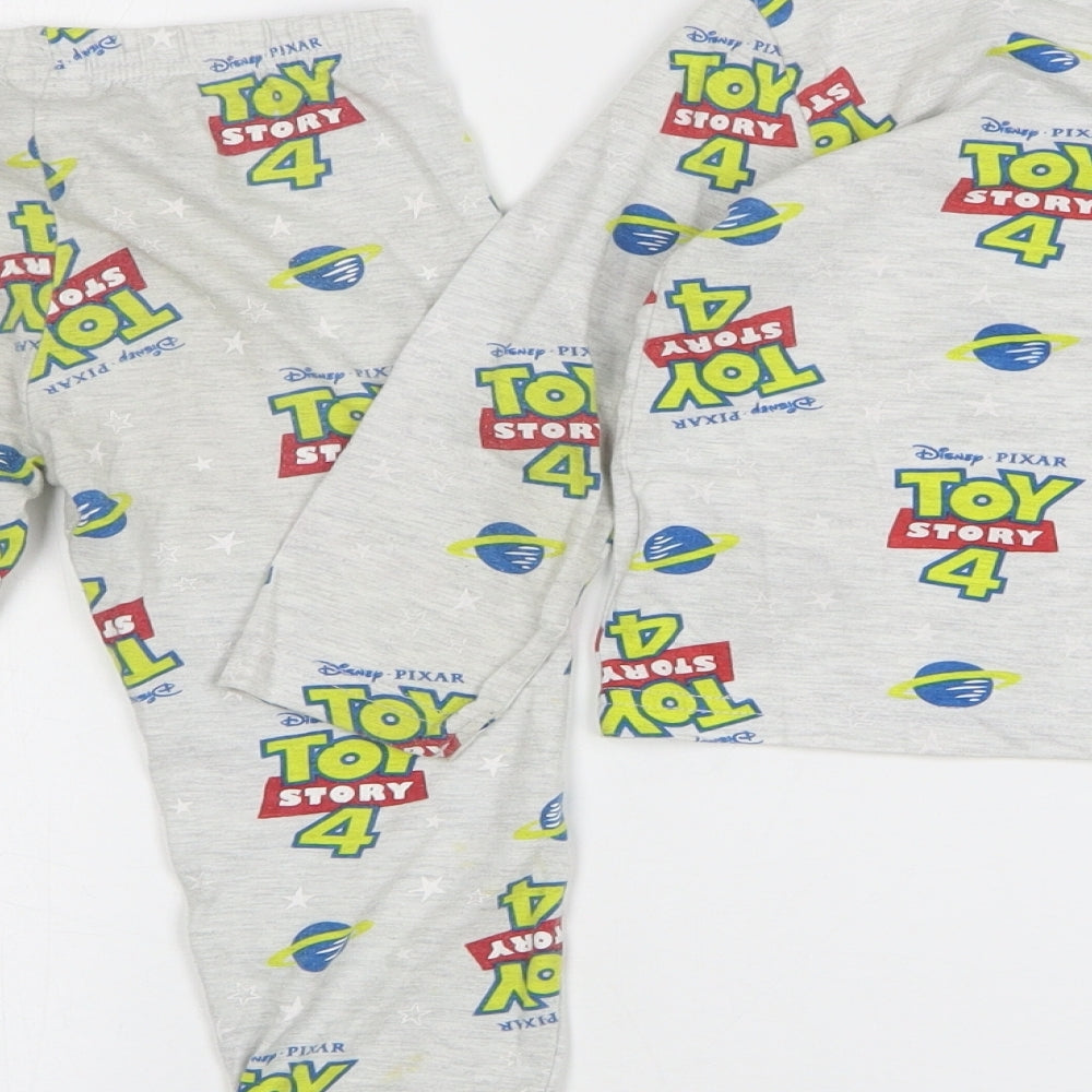 Disney Toy Story Boys Grey Geometric Cotton Pyjama Set Size 2-3 Years Pullover