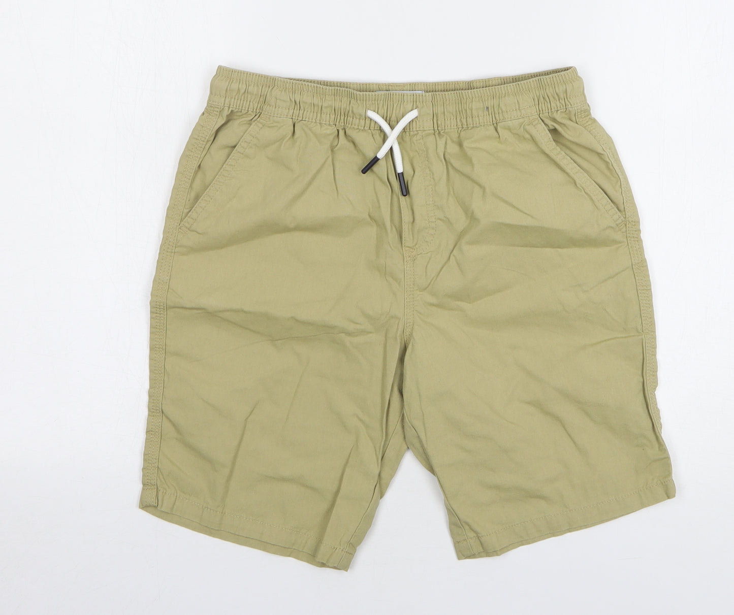 Primark Girls Beige Cotton Chino Shorts Size 12-13 Years Regular Drawstring