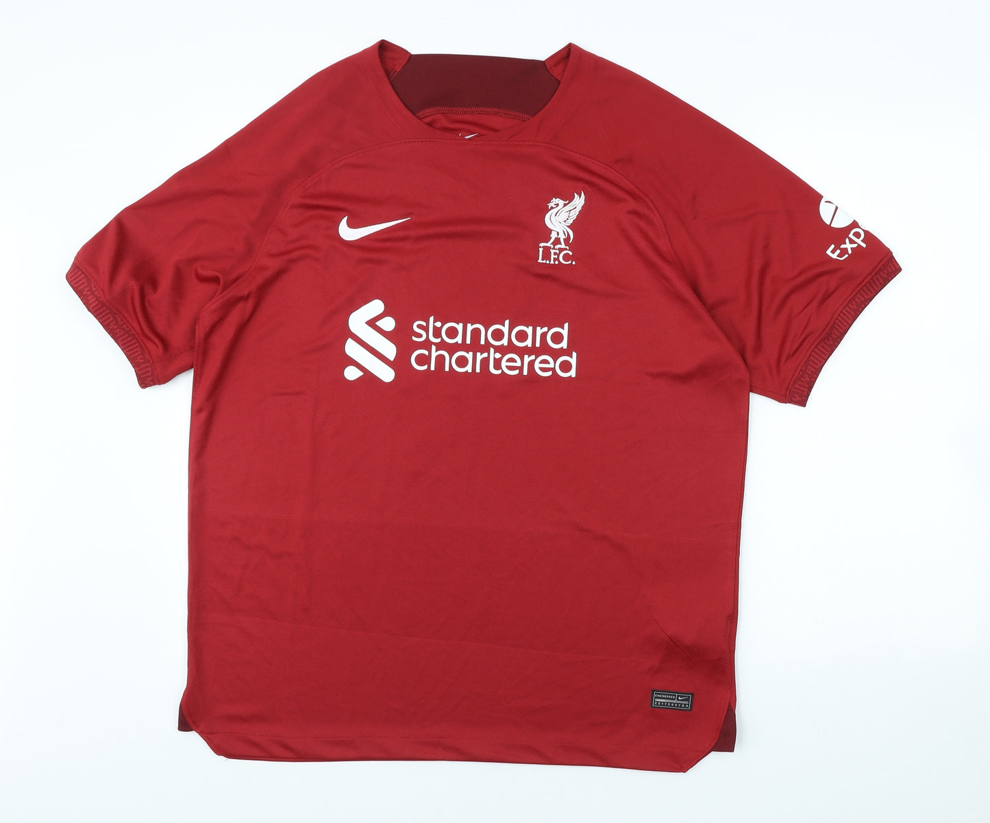 Nike Mens Red Polyester T-Shirt Size 2XL Round Neck - LFC Virgil