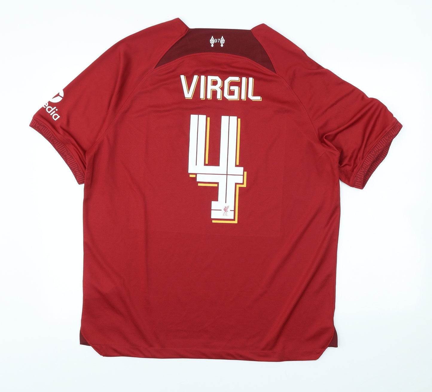 Nike Mens Red Polyester T-Shirt Size 2XL Round Neck - LFC Virgil