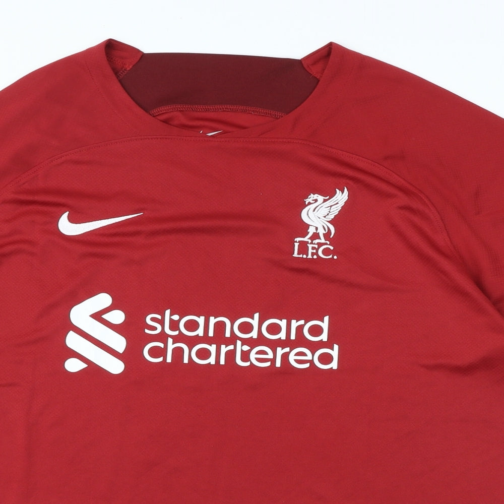 Nike Mens Red Polyester T-Shirt Size 2XL Round Neck - LFC Virgil