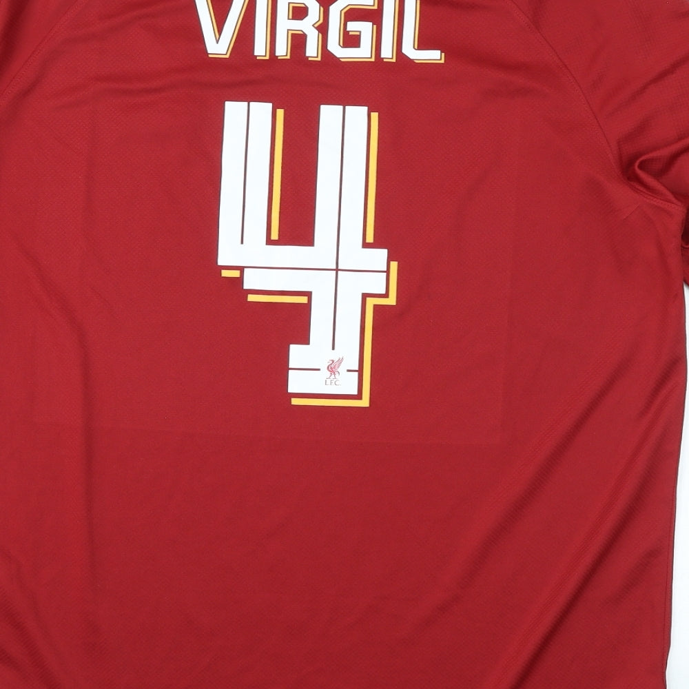 Nike Mens Red Polyester T-Shirt Size 2XL Round Neck - LFC Virgil