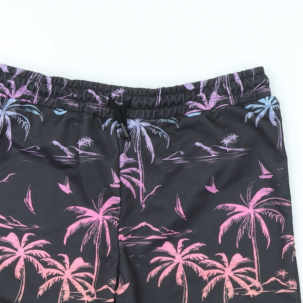 Primark Boys Black Polyester Sweat Shorts Size 13-14 Years Regular Tie - Miami Beach