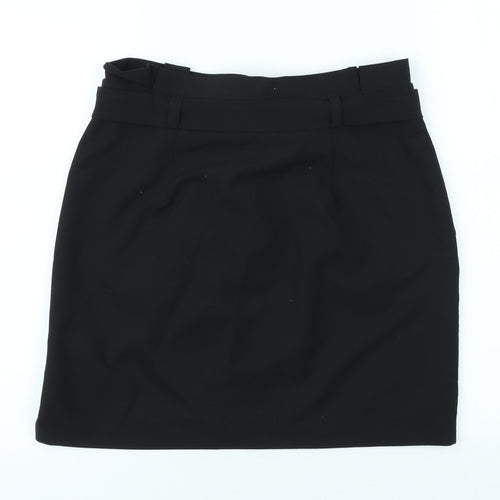 New Look Womens Black Polyester Straight & Pencil Skirt Size 10 Hook & Eye