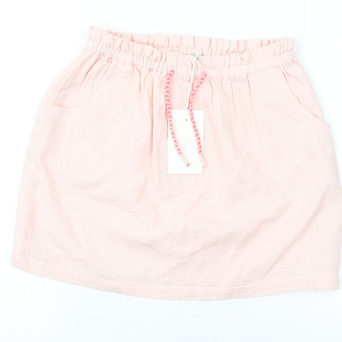 Leigh Tucker Willow Girls Pink Cotton Straight & Pencil Skirt Size 9-10 Years Regular Tie