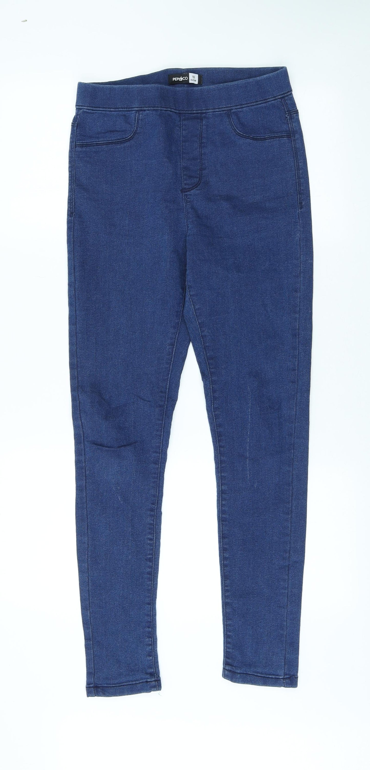 Pep&Co Womens Blue Cotton Jegging Jeans Size 10 L27 in Regular