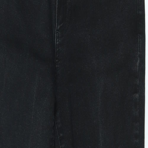 Topshop Womens Black Cotton Skinny Jeans Size 10 L26 in Regular Button