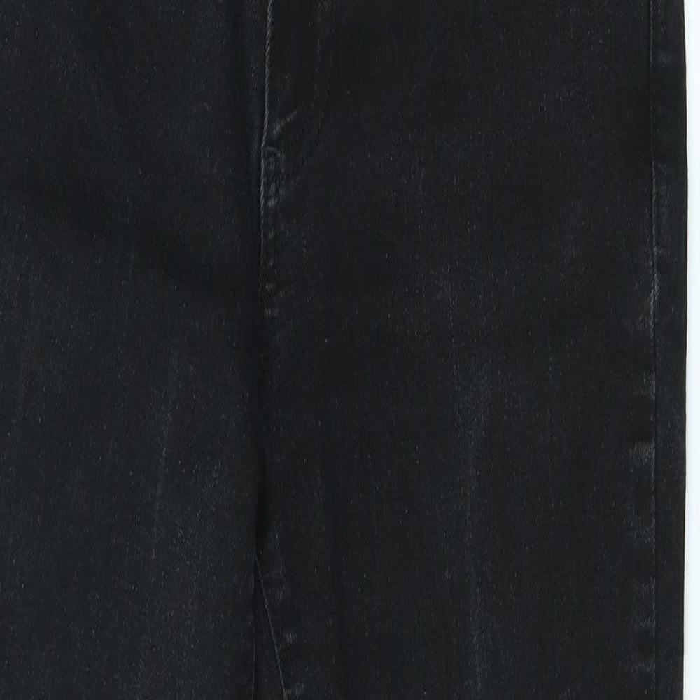 Topshop Womens Black Cotton Skinny Jeans Size 10 L26 in Regular Button