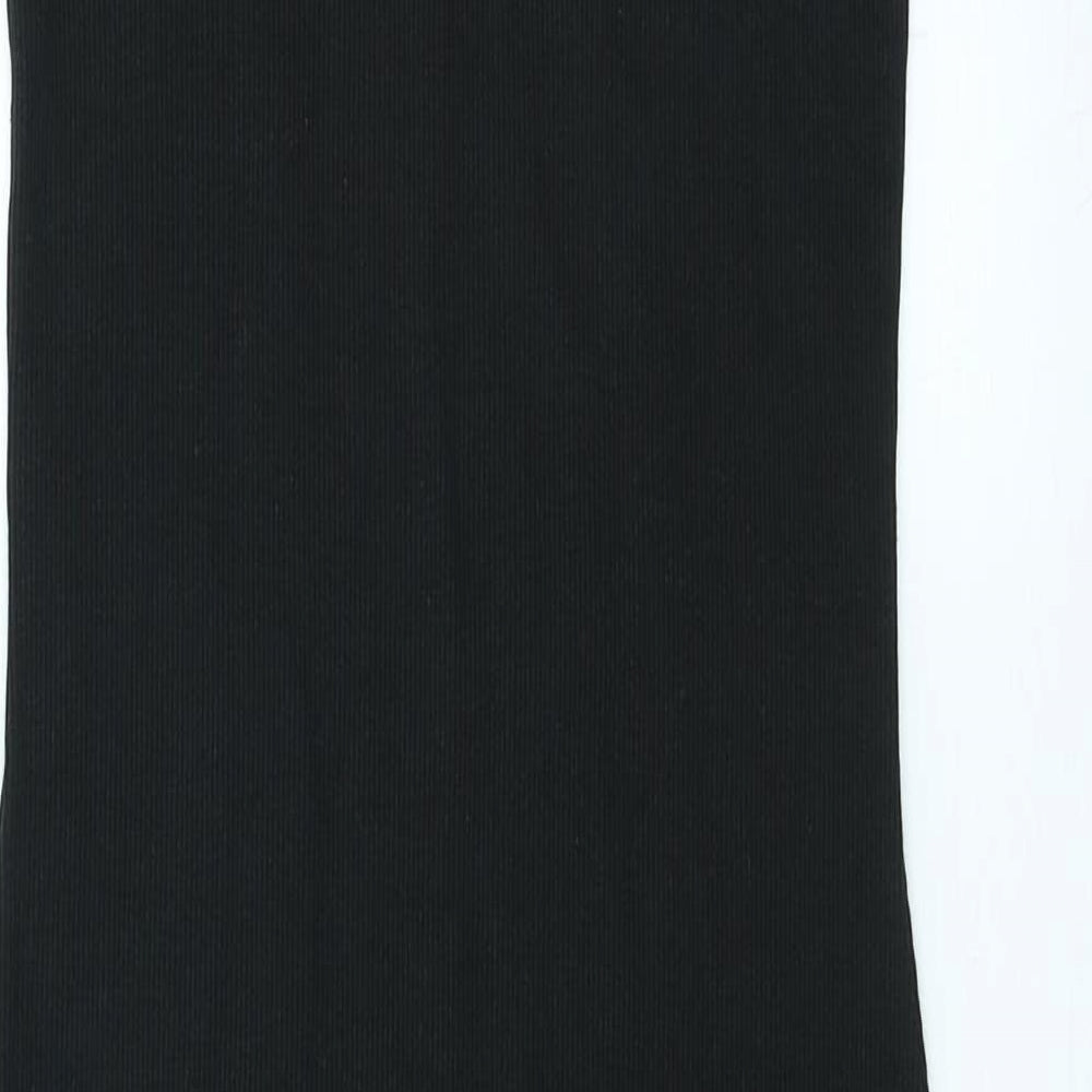 Zara Womens Black Cotton Bodycon Size M Roll Neck Pullover
