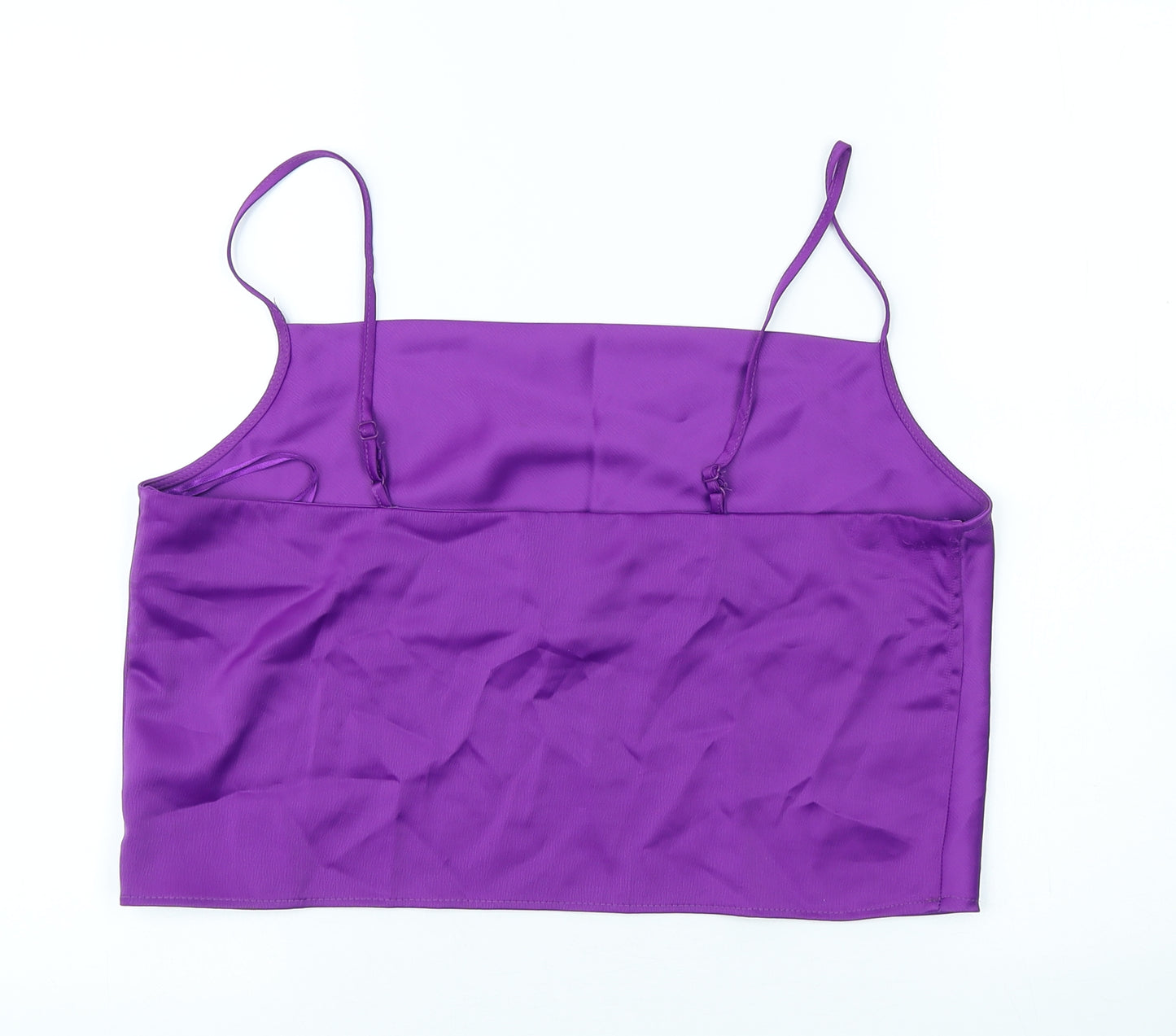 Primark Womens Purple Polyester Cropped Tank Size 14 Cowl Neck