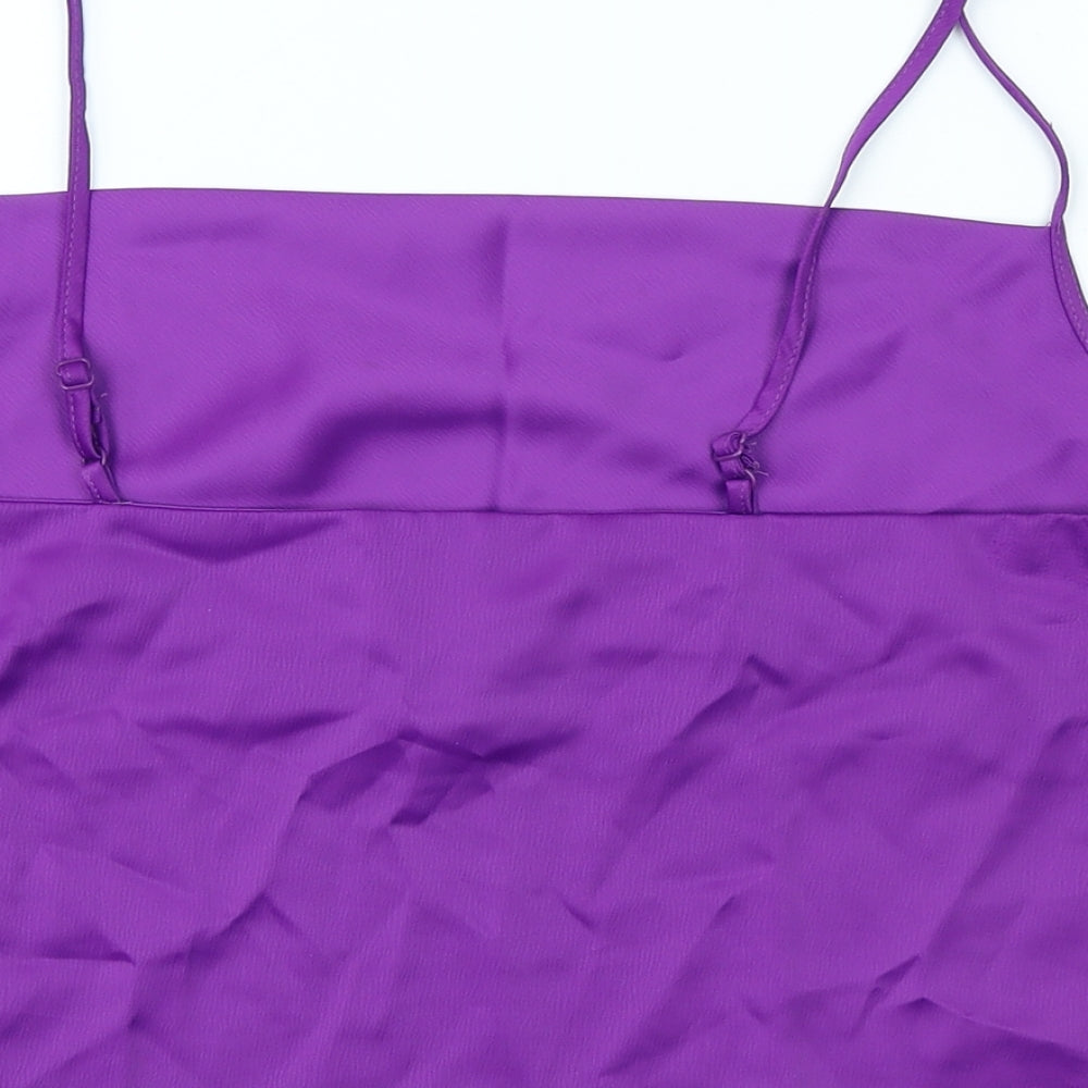 Primark Womens Purple Polyester Cropped Tank Size 14 Cowl Neck