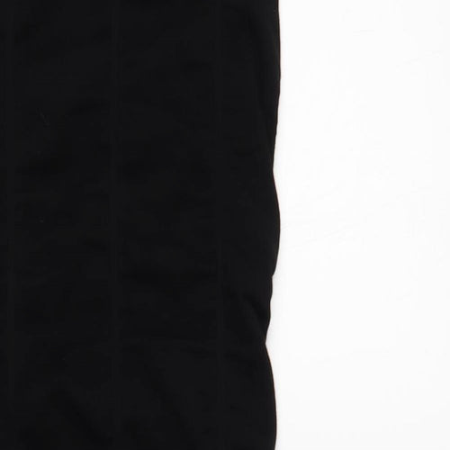 Zara Womens Black Viscose Bodycon Size XS Round Neck Button - Embellished Neckline