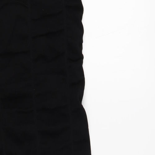 Zara Womens Black Viscose Bodycon Size XS Round Neck Button - Embellished Neckline