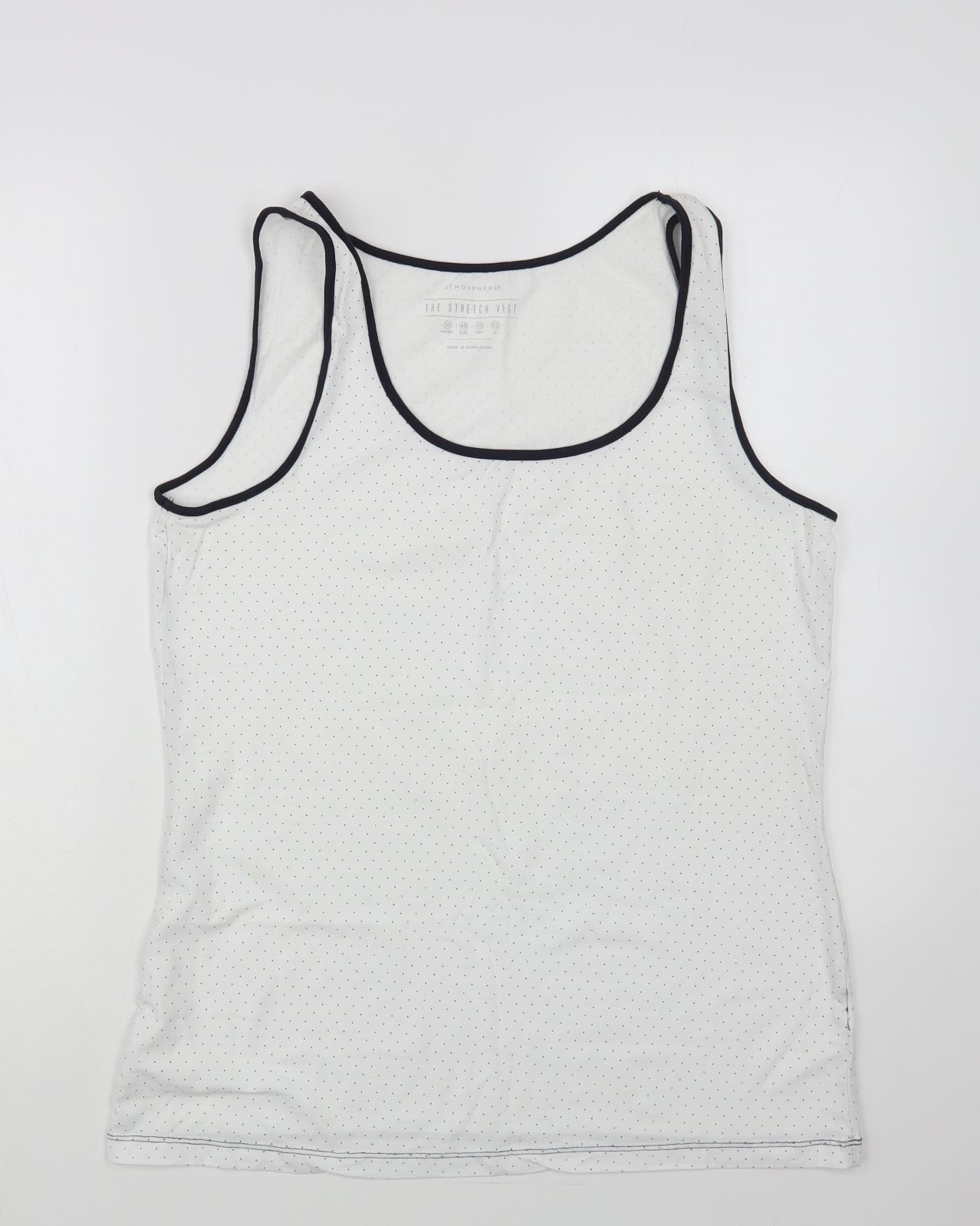 Atmosphere Womens White Polka Dot Cotton Basic Tank Size 20 Scoop Neck