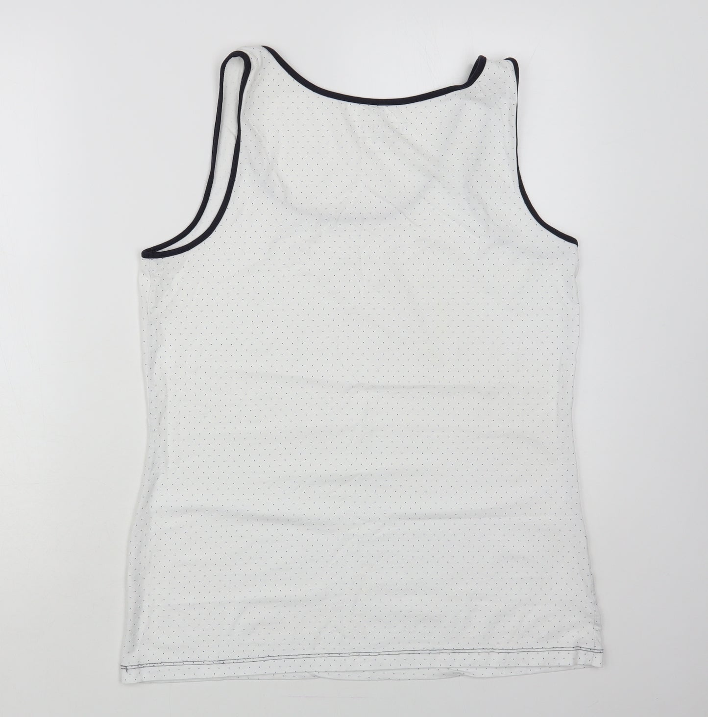 Atmosphere Womens White Polka Dot Cotton Basic Tank Size 20 Scoop Neck