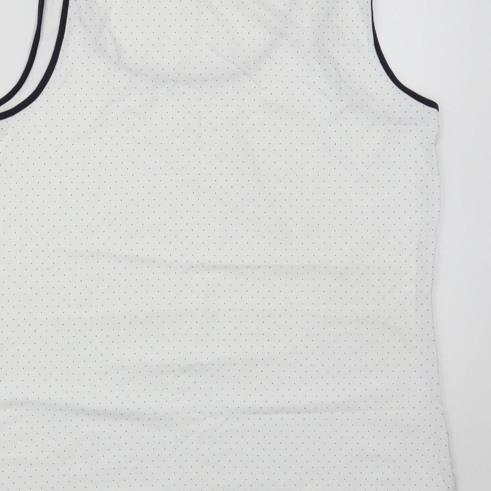 Atmosphere Womens White Polka Dot Cotton Basic Tank Size 20 Scoop Neck