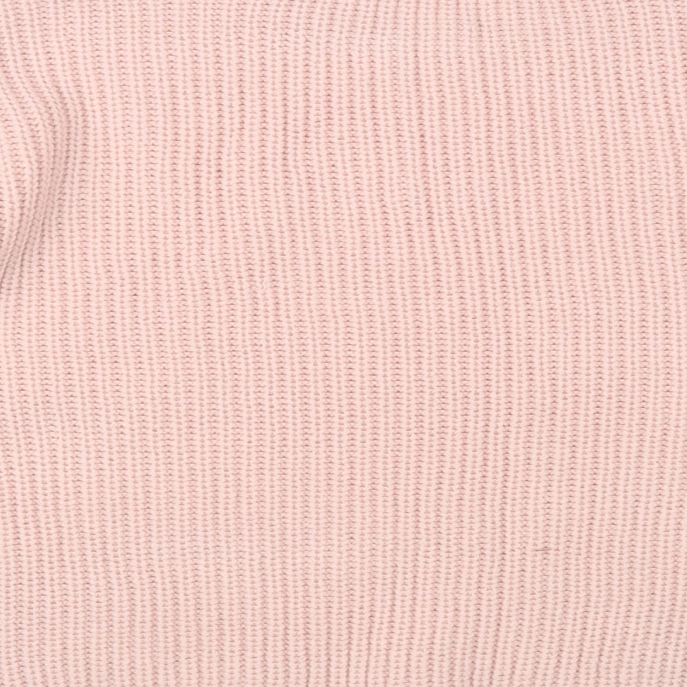 Peacocks Womens Pink Crew Neck Acrylic Pullover Jumper Size L