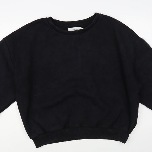 Just Hype Womens Black Cotton Pullover Sweatshirt Size 14 Pullover