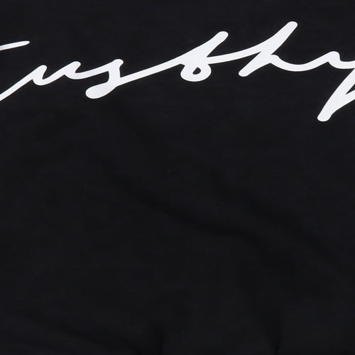 Just Hype Womens Black Cotton Pullover Sweatshirt Size 14 Pullover