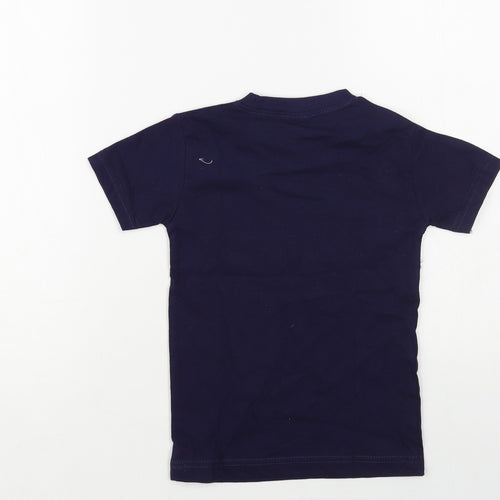 Dolphin Boys Blue Cotton Pullover T-Shirt Size 7-8 Years Crew Neck Pullover - Egypt